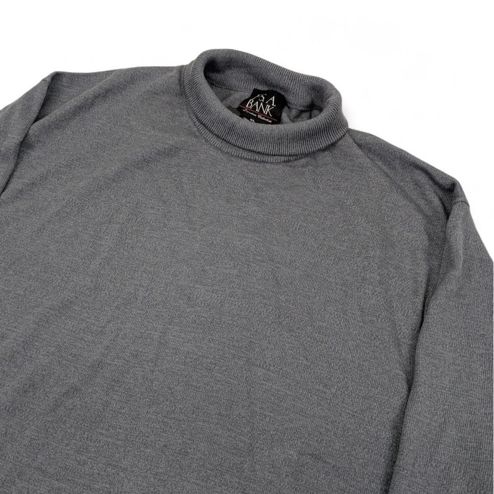 Jos A Bank Signature Collection Silk Mock Neck Sweater Mens XL Charcoal Gray‎